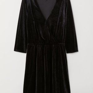 Velvet Wrap Black Dress Size 10